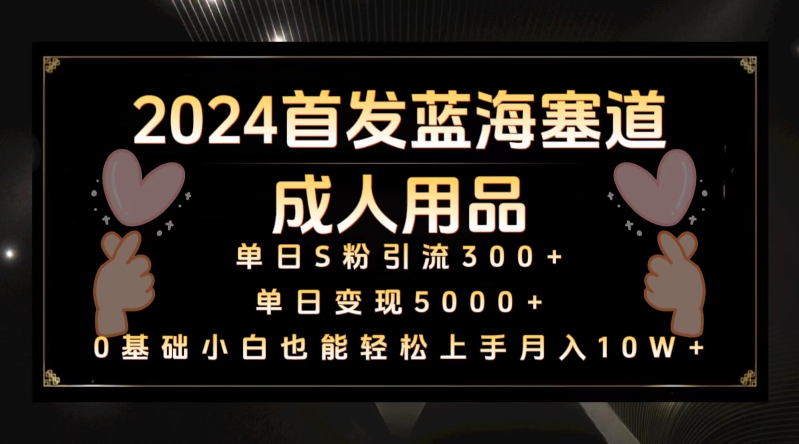 2024首发蓝海塞道成人用品，月入10W+保姆教程-吾藏分享