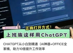 CHATGPT从小白到精通，AI神器+OFFICE全家桶，助力10倍提升工作效率-吾藏分享