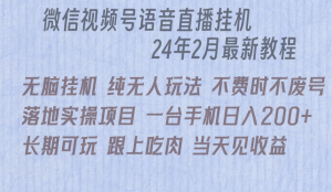 微信直播无脑挂机落地实操项目，单日躺赚收益200+-吾藏分享