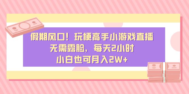 假期风口！玩梗高手小游戏直播，无需露脸，每天2小时，小白也可月入2W+-吾藏分享