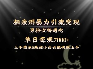 全网首发相亲群暴力引流男粉女粉通吃变现玩法，单日变现7000+保姆教学1.0-吾藏分享