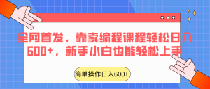 全网首发，靠卖编程课程轻松日入600+，新手小白也能轻松上手-吾藏分享