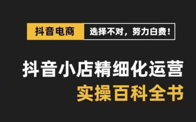 抖音小店精细化运营-百科全书，保姆级运营实战讲解（28节课）-吾藏分享