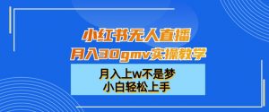 小红书无人直播月入30gmv实操教学，月入上w不是梦，小白轻松上手-吾藏分享