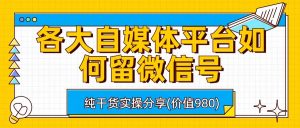 各大自媒体平台如何留微信号，详细实操教学-吾藏分享