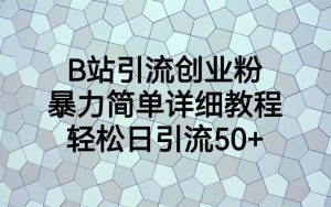 B站引流创业粉，暴力简单详细教程，轻松日引流50+-吾藏分享