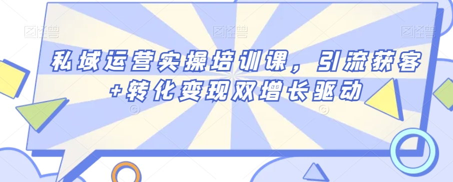 私域运营实操培训课，引流获客+转化变现双增长驱动-吾藏分享