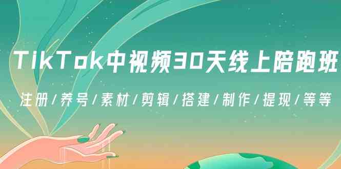 TikTok中视频-30天线上陪跑班：注册/养号/素材/剪辑/搭建/制作/提现/等等-吾藏分享