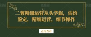 二奢精细运营从头学起，估价鉴定，精细运营，细节操作-吾藏分享