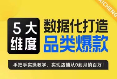 5大维度，数据化打造电商品类爆款特训营，一套高效运营爆款方法论-吾藏分享