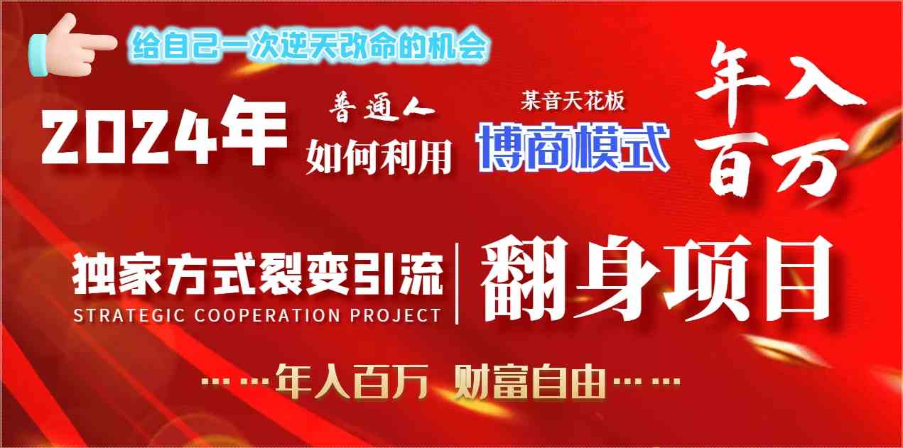 2024年普通人如何利用博商模式做翻身项目年入百万，财富自由-吾藏分享