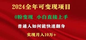 2024全年可变现项目，一天收益至少2000+，小白上手快，普通人就要利用互…-吾藏分享