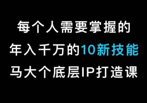 马大个的IP底层逻辑课，​每个人需要掌握的年入千万的10新技能，约会底层IP打造方法！-吾藏分享