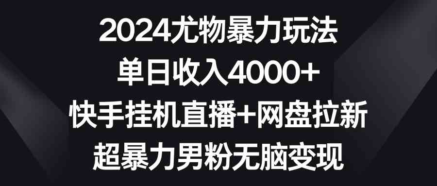 2024尤物暴力玩法 单日收入4000+快手挂机直播+网盘拉新 超暴力男粉无脑变现-吾藏分享