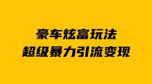 豪车炫富独家玩法，暴力引流多重变现，手把手教学-吾藏分享