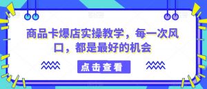 商品卡爆店实操教学，每一次风口，都是最好的机会-吾藏分享