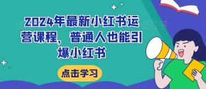 2024年最新小红书运营课程，普通人也能引爆小红书-吾藏分享