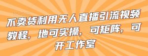 不卖货利用无人直播引流视频教程，地可实操，可矩阵，可开工作室【揭秘】-吾藏分享