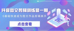 抖音图文剪辑训练营一期，0基础快速成为图文作品剪辑高手-吾藏分享