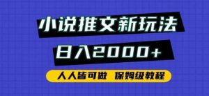 小说推文新玩法，日入2000+，人人皆可做，保姆级教程【揭秘】-吾藏分享