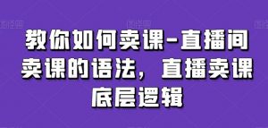 教你如何卖课-直播间卖课的语法，直播卖课底层逻辑-吾藏分享