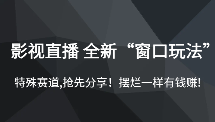 影视直播 全新“窗口玩法”，特殊赛道,抢先分享！摆烂一样有钱赚!-吾藏分享