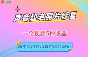 声音和老照片修复，一个视频5种收益，新年冷门且小有门槛的副业【揭秘】-吾藏分享