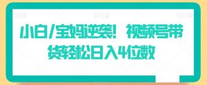 小白/宝妈逆袭！视频号带货轻松日入4位数【揭秘】-吾藏分享