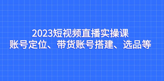 2023短视频直播实操课，账号定位、带货账号搭建、选品等-吾藏分享