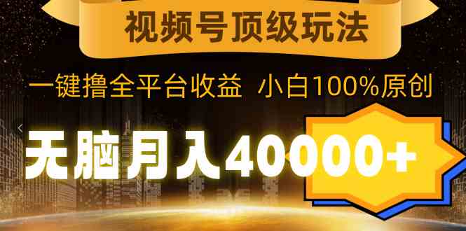 视频号顶级玩法，无脑月入40000+，一键撸全平台收益，纯小白也能100%原创-吾藏分享