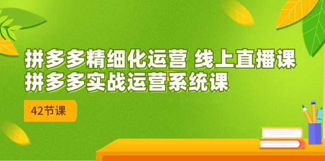 2023年8月新课-拼多多精细化运营 线上直播课：拼多多实战运营系统课-42节-吾藏分享