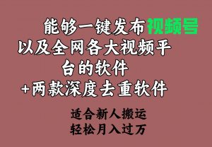 能够一键发布视频号以及全网各大视频平台的软件+两款深度去重软件 适合…-吾藏分享