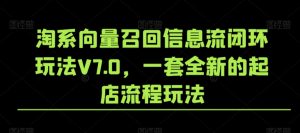 淘系向量召回信息流闭环玩法V7.0，一套全新的起店流程玩法-吾藏分享