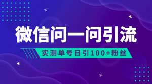 2023年最新流量风口：微信问一问，可引流到公众号及视频号，实测单号日引流100+-吾藏分享