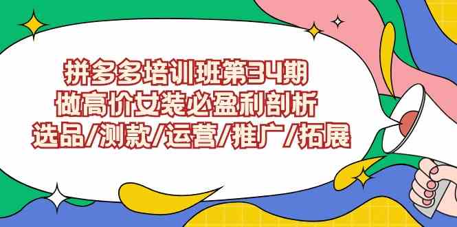 拼多多培训班第34期：做高价女装必盈利剖析  选品/测款/运营/推广/拓展-吾藏分享