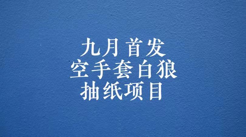 0成本，日入100-500空手套白狼抽纸项目，保姆级教学-吾藏分享