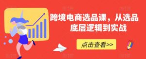 跨境电商选品课，从选品到底层逻辑到实战-吾藏分享