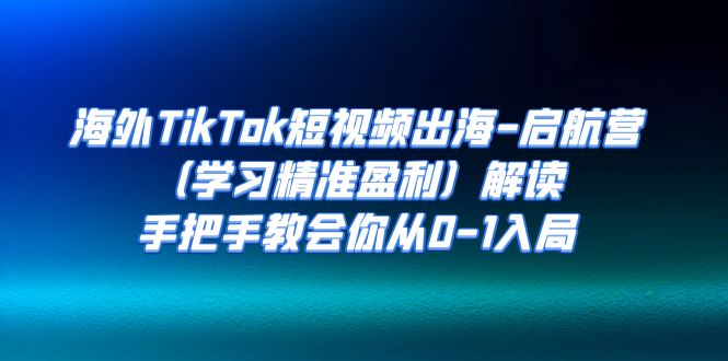 海外TikTok短视频出海-启航营（学习精准盈利）解读，手把手教会你从0-1入局-吾藏分享