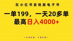 在小红书卖绝版电子书，一单199 一天最多搞20多单，最高日入4000+教程+资料-吾藏分享