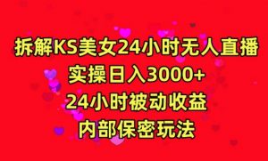 利用快手24小时无人美女直播，实操日入3000，24小时被动收益，内部保密玩法-吾藏分享