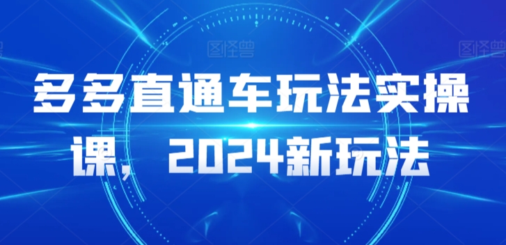 多多直通车玩法实操课，2024新玩法-吾藏分享