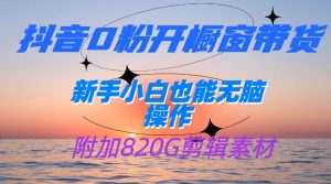 抖音0粉开橱窗带货，日入500+，新手小白也能无脑操作【附加820G剪辑资料】-吾藏分享