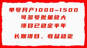 单号月收益1000~1500，可批量放大，手机电脑都可操作，简单易懂轻松上手-吾藏分享