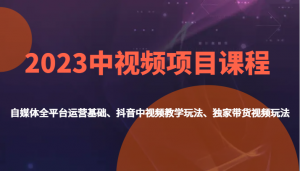 2023中视频项目课程，自媒体全平台运营基础、抖音中视频教学玩法、独家带货视频玩法。-吾藏分享