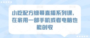 小吃配方绿幕直播系列课，在家用一部手机或者电脑也能创收-吾藏分享