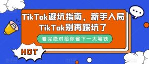 TikTok·避坑指南，新手入局Tk别再踩坑了（10节课）-吾藏分享