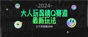 全新大人玩具情Q赛道合规新玩法 零投入 不封号流量多渠道变现 3个月变现20W-吾藏分享