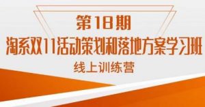 淘系双11活动策划和落地方案学习班线上训练营（第18期）-吾藏分享