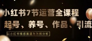 7节小红书运营实战全教程，结合最新情感赛道，打通小红书运营全流程-吾藏分享