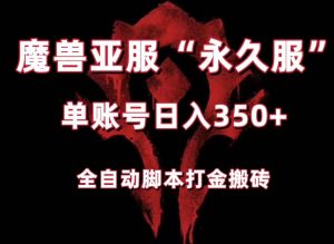 魔兽亚服永久服全自动搬砖，单机350+，小白闭眼入。（附教程+脚本）-吾藏分享